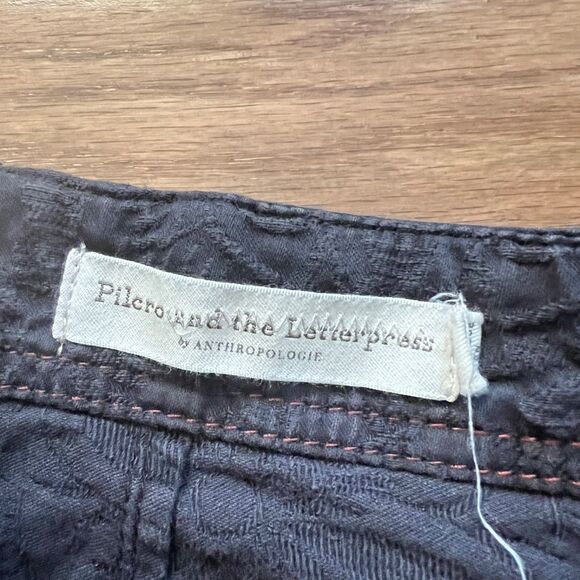 Pilcro Anthropologie Jeans Size 27 High-Rise Skinny Dark Gray Floral Textured - Picture 4 of 10